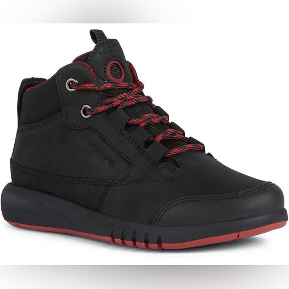 Geox Aeranter ABX lace up ankle boots in Black and red. Size US 3.5 - EUR 35